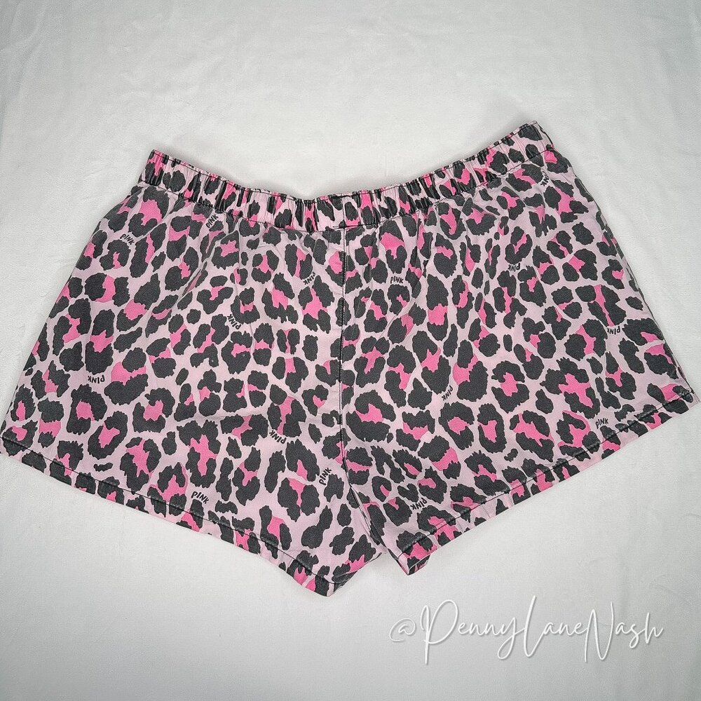 Victoria's Secret Leopard Print Sequined Logo PJ Shorts - Picture 5 of 8